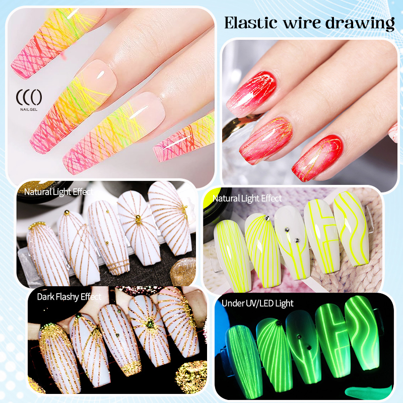 Painting Elastic Drawing Spider Gel 6 Colors Soak off UV LED Gel Polish, Drawing Nail Gel for Line