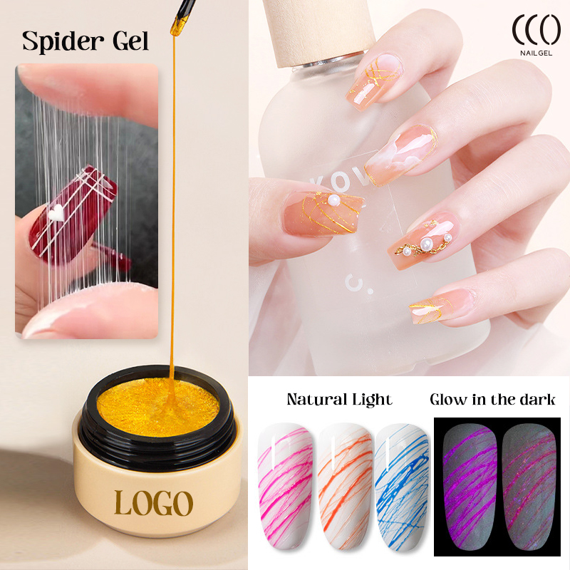 Painting Elastic Drawing Spider Gel 6 Colors Soak off UV LED Gel Polish, Drawing Nail Gel for Line