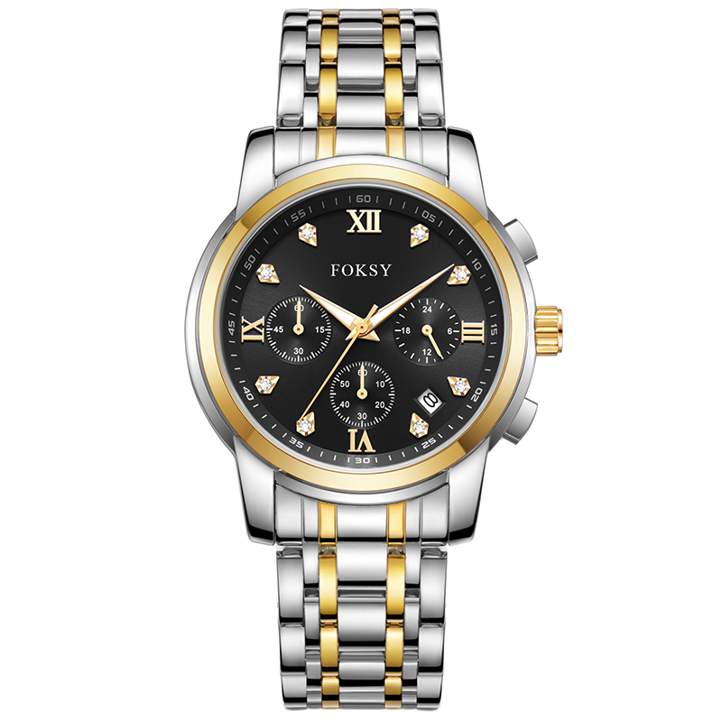 High Quality Luxury Bling Diamond Quartz Men Alloy Fashion Wrist Chronograph Watch Manufacturer Custom Logo New Wrist Analog for Men with Crystal Rhinestone