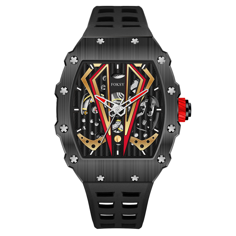 Business OEM Custom Logo Automatic Movement Mechanic Hand Mens Wrist Luxury Skeleton Mechanical Watch Manufacturer for Men