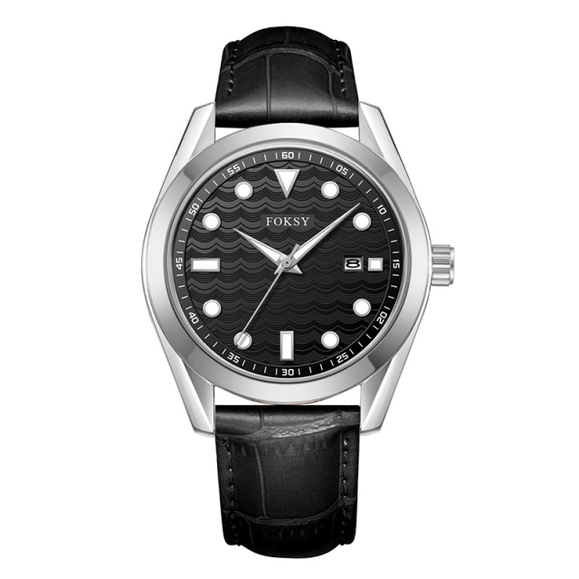 High Quality Fashion OEM Alloy Case Leather Strap Waterproof Men Wrist Custom Logo Quartz Chronograph Luxury Watch for Men