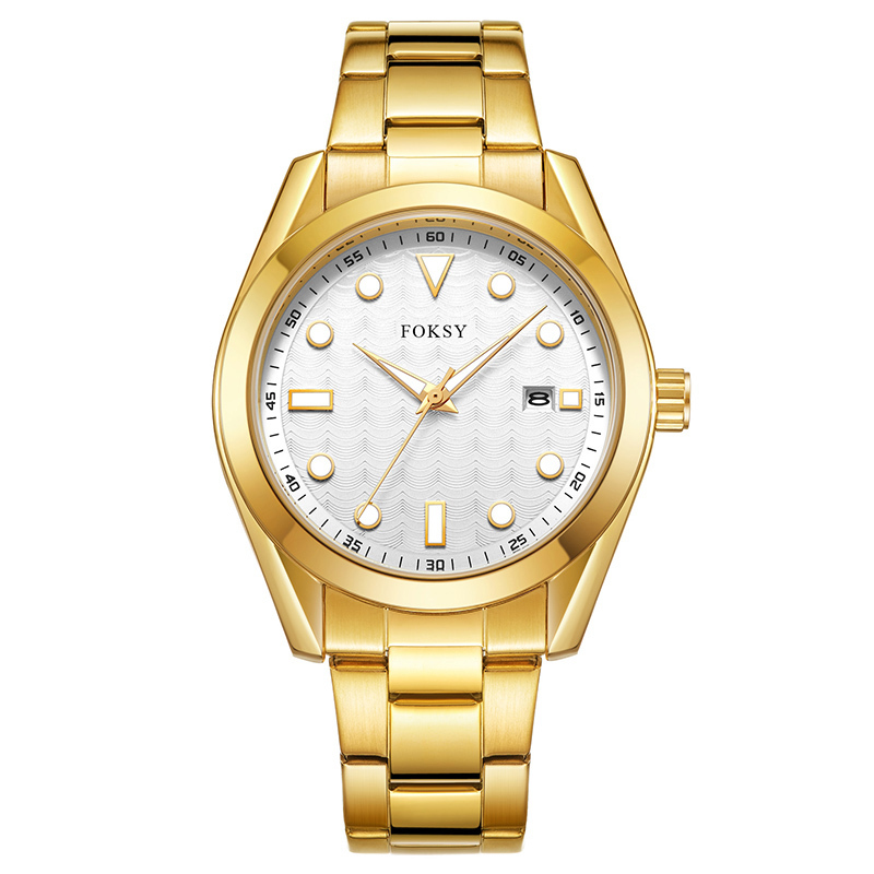 High Quality Fashion OEM Alloy Case Leather Strap Waterproof Men Wrist Custom Logo Quartz Chronograph Luxury Watch for Men