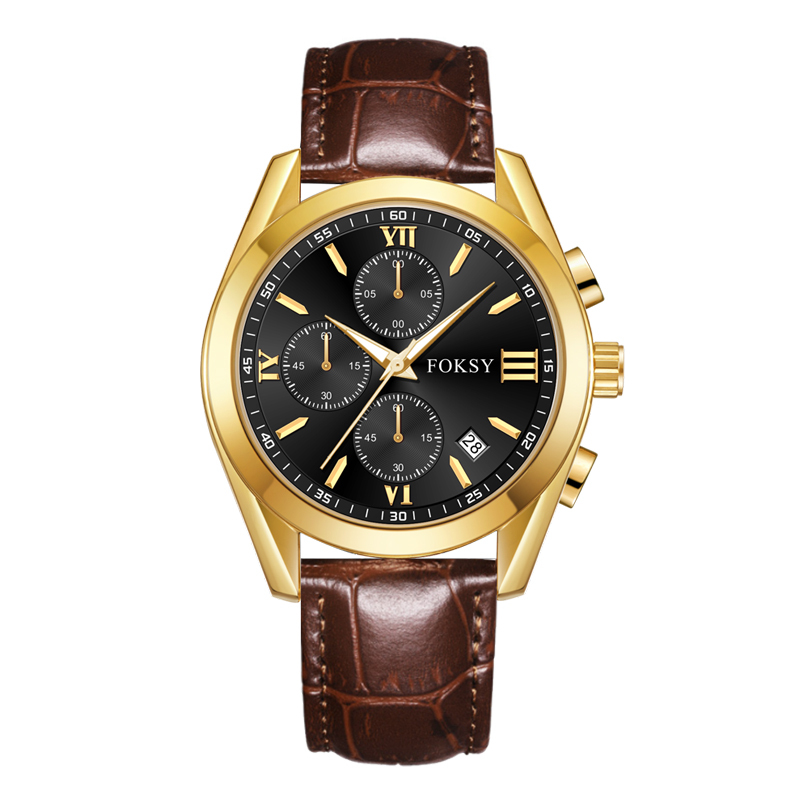 New Fashion Classic OEM ODM Alloy Case Leather Stainless steel Strap Wrist Luxury Premium Chronograph Quartz Watches Custom For Men
