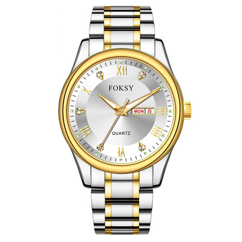 OEM ODM Alloy Custom Brand New Fashion Classic Luxury Wrist White Diamond Colour Private Label Quartz Watch for Men