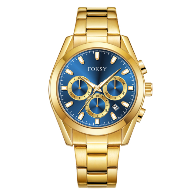 New Private Label Fashion Alloy Case Leather Strap Men Wrist Custom Logo Quartz Chronograph Watch for Men