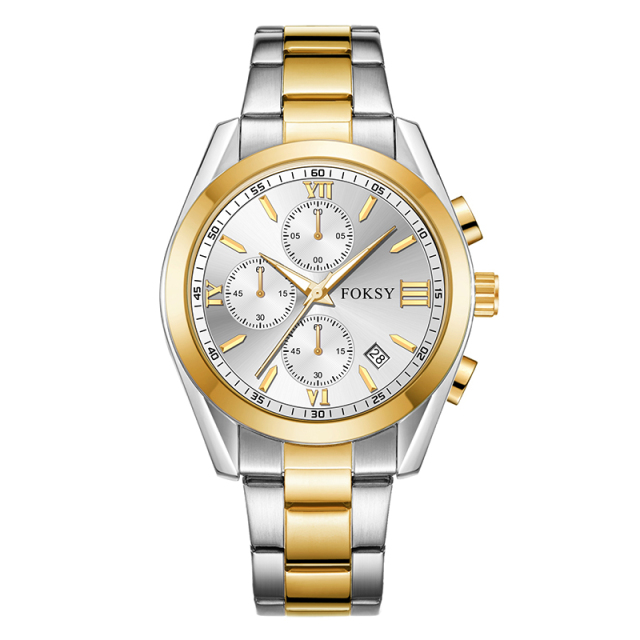 New Fashion Classic OEM ODM Alloy Case Leather Stainless steel Strap Wrist Luxury Premium Chronograph Quartz Watches Custom For Men