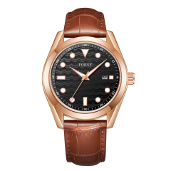 High Quality Fashion OEM Alloy Case Leather Strap Waterproof Men Wrist Custom Logo Quartz Chronograph Luxury Watch for Men