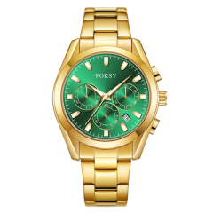 New Private Label Fashion Alloy Case Leather Strap Men Wrist Custom Logo Quartz Chronograph Watch for Men