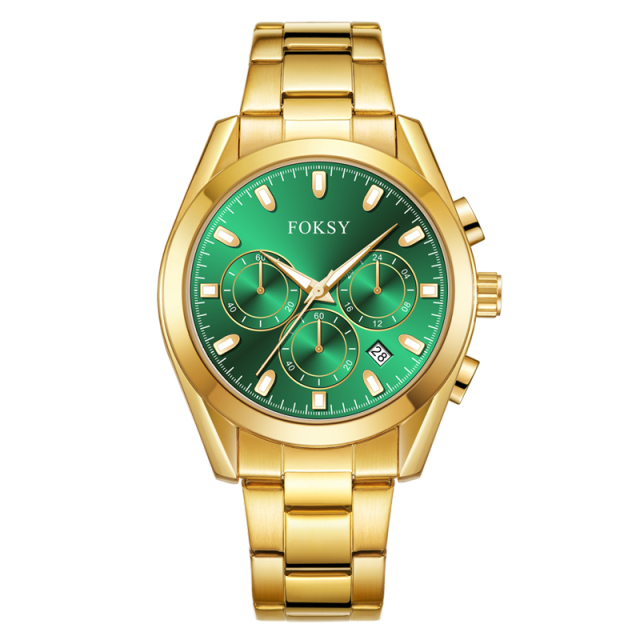 New Private Label Fashion Alloy Case Leather Strap Men Wrist Custom Logo Quartz Chronograph Watch for Men