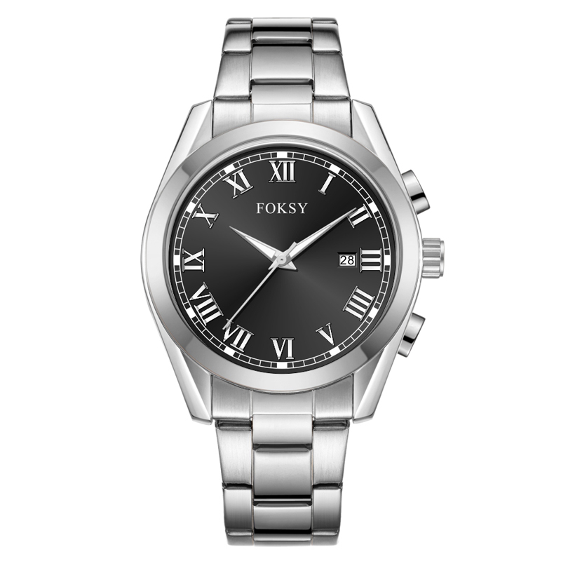 High Quality Fashion OEM Alloy Case Leather Strap Waterproof Men Wrist Custom Logo Quartz Chronograph Luxury Watch for Men