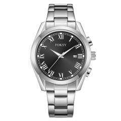 High Quality Fashion OEM Alloy Case Leather Strap Waterproof Men Wrist Custom Logo Quartz Chronograph Luxury Watch for Men