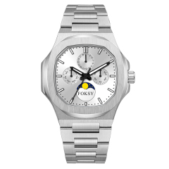 Custom 5ATM Waterproof Stainless Steel Strap Men OEM Quartz Chronograph Men Wrist Watch Wholesale