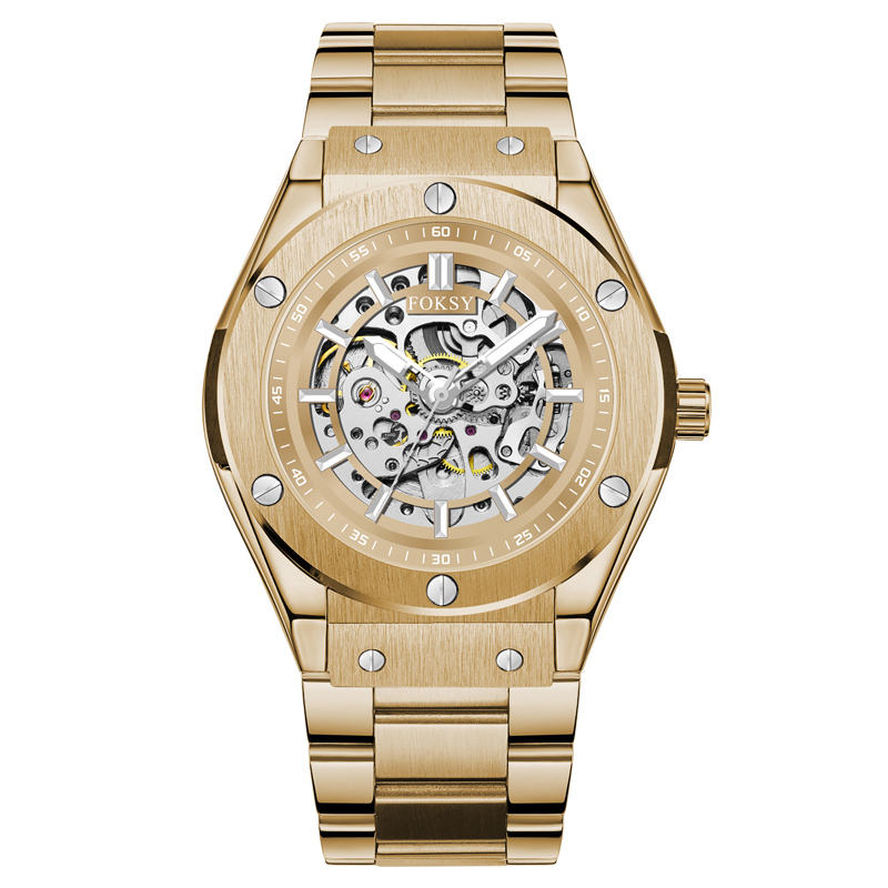 Fashion Wrist Stainless Steel Luxury Custom Brand Logo Automatic Mechanical Watch for Men