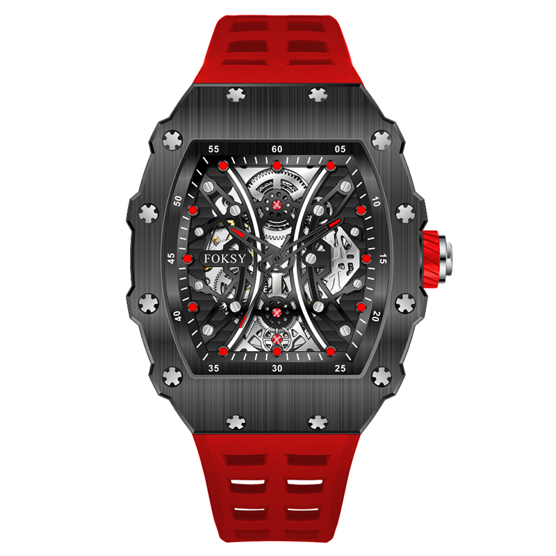 FOKSY Waterproof OEM ODM Men Luxury Waterproof Skeleton Montre Homme Custom Logo Automatic Mechanical Watch for Men