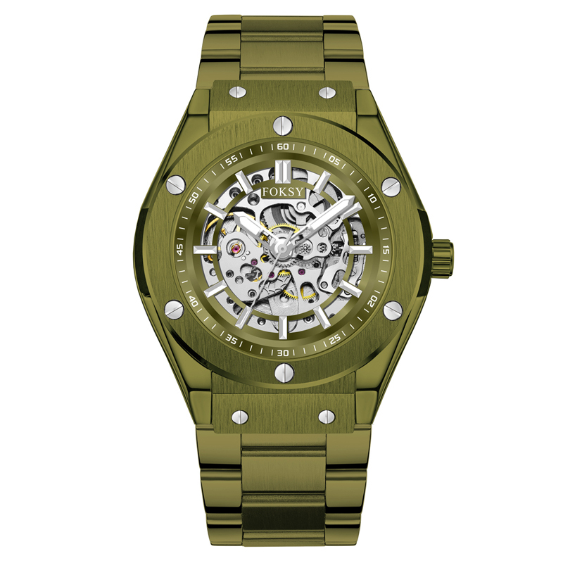 Fashion Wrist Stainless Steel Luxury Custom Brand Logo Automatic Mechanical Watch for Men