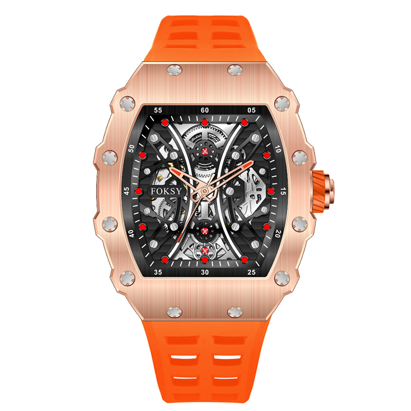 FOKSY Waterproof OEM ODM Men Luxury Waterproof Skeleton Montre Homme Custom Logo Automatic Mechanical Watch for Men