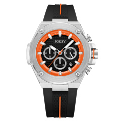 Wholesale Custom Wristwatch 3ATM Waterproof Alloy Silicone Strap Men Quartz Chronograph Men Wrist Luxury Watch for Men