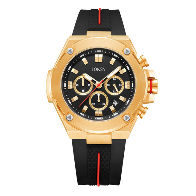Low MOQ Custom Your Logo 3ATM Waterproof Alloy Silicone Strap Men Quartz Chronograph Men Wrist Luxury Watch