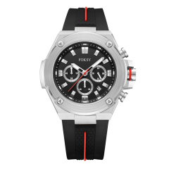 Low MOQ Custom Your Logo 3ATM Waterproof Alloy Silicone Strap Men Quartz Chronograph Men Wrist Luxury Watch