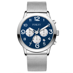 ODM Fashion Custom Alloy Case Leather Strap Men Wristwatch Hand Quartz Watch Chronograph Manufacturer With Calendar
