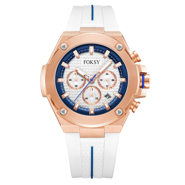 Wholesale Custom Wristwatch 3ATM Waterproof Alloy Silicone Strap Men Quartz Chronograph Men Wrist Luxury Watch for Men