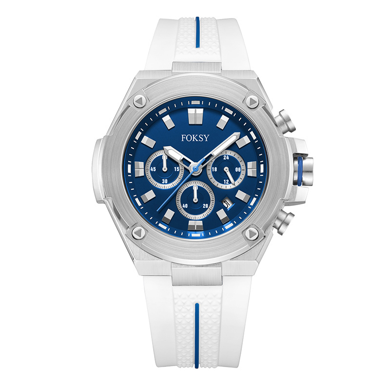 Low MOQ Custom Your Logo 3ATM Waterproof Alloy Silicone Strap Men Quartz Chronograph Men Wrist Luxury Watch