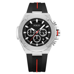 Wholesale Custom Wristwatch 3ATM Waterproof Alloy Silicone Strap Men Quartz Chronograph Men Wrist Luxury Watch for Men