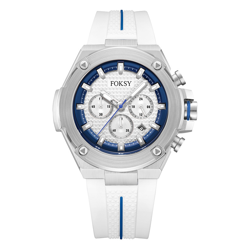 Wholesale Custom Wristwatch 3ATM Waterproof Alloy Silicone Strap Men Quartz Chronograph Men Wrist Luxury Watch for Men