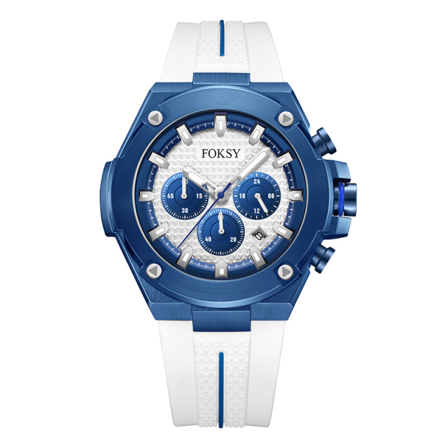 Wholesale Custom Wristwatch 3ATM Waterproof Alloy Silicone Strap Men Quartz Chronograph Men Wrist Luxury Watch for Men