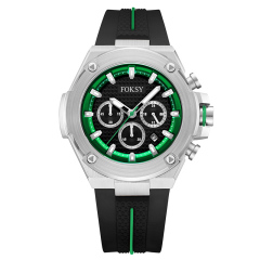 Wholesale Custom Wristwatch 3ATM Waterproof Alloy Silicone Strap Men Quartz Chronograph Men Wrist Luxury Watch for Men