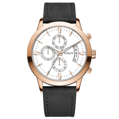 Private Label Minimalist Chronograph Wrist Sub-dials Wristwatch Luxury Mesh Strap Custom Logo Fashion Leather Strap Men Wristwatch Hand Quartz Watch Chronograph Manufacturer for Men