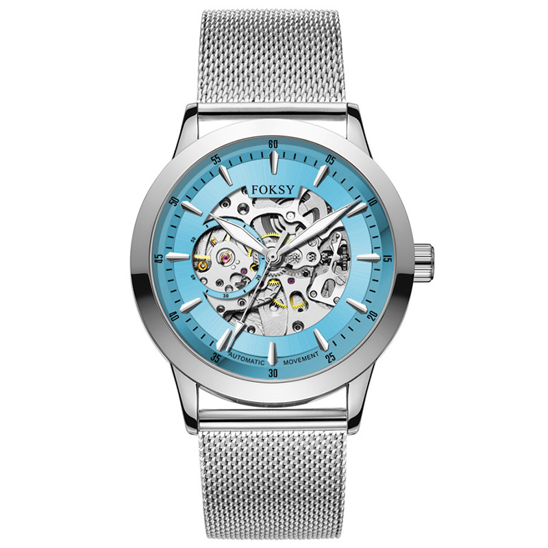 Private Label High Quality Vintage Custom Wholesale Mechanical Wristwatch Men Wrist Luxury Custom Hand OEM Alloy Case Leather Strap ODM Automatic Skeleton Watch