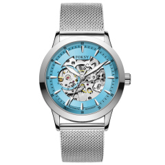 Private Label High Quality Vintage Custom Wholesale Mechanical Wristwatch Men Wrist Luxury Custom Hand OEM Alloy Case Leather Strap ODM Automatic Skeleton Watch