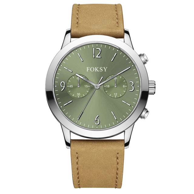 Minimalist Watch Wristwatch Luxury Mesh Strap Custom Logo Multi-function Fashion Alloy Case Leather Strap Men Wristwatch Hand Quartz Watch Chronograph Manufacturer for Men