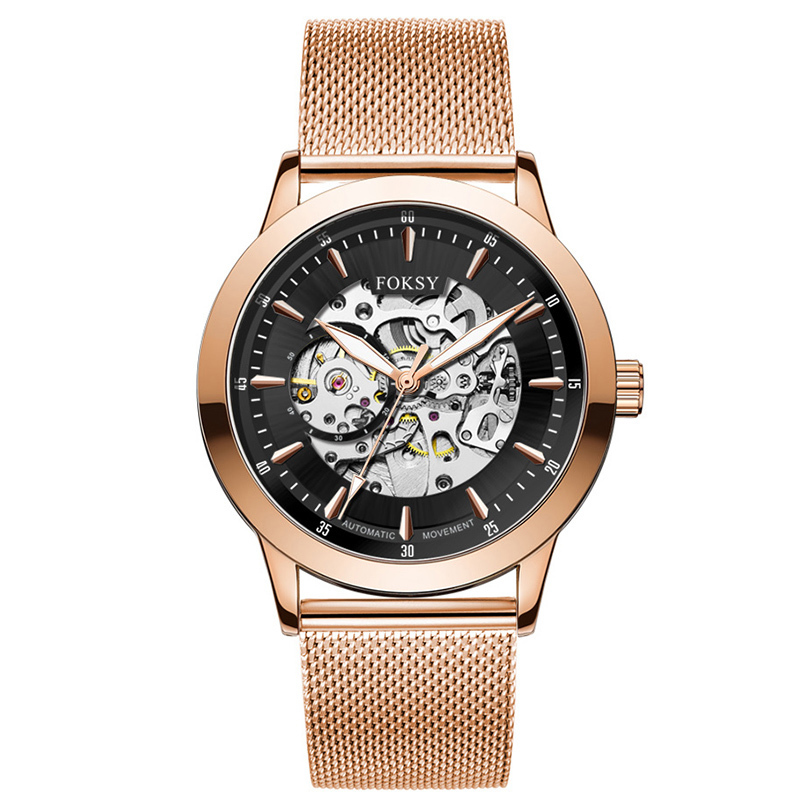 Private Label High Quality Vintage Custom Wholesale Mechanical Wristwatch Men Wrist Luxury Custom Hand OEM Alloy Case Leather Strap ODM Automatic Skeleton Watch