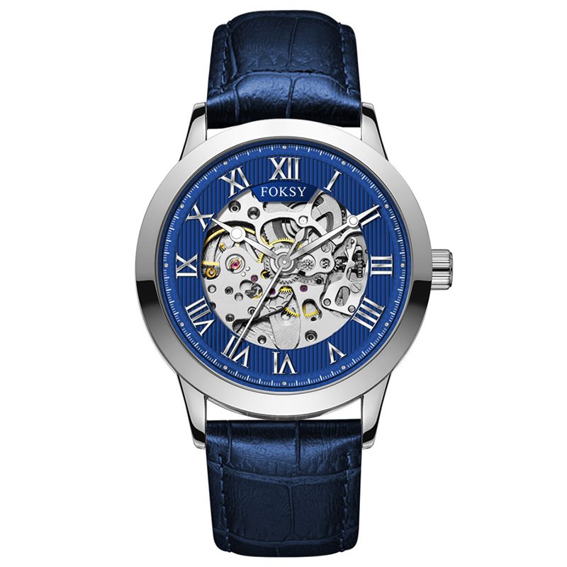 Private Label High Quality Vintage Custom Wholesale Mechanical Wristwatch Men Wrist Luxury Custom Hand OEM Alloy Case Leather Strap ODM Automatic Skeleton Watch