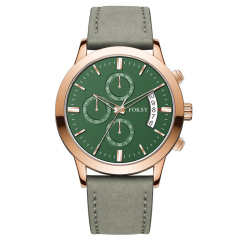 Private Label Minimalist Chronograph Wrist Sub-dials Wristwatch Luxury Mesh Strap Custom Logo Fashion Leather Strap Men Wristwatch Hand Quartz Watch Chronograph Manufacturer for Men