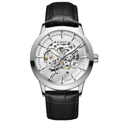 Private Label High Quality Vintage Custom Wholesale Mechanical Wristwatch Men Wrist Luxury Custom Hand OEM Alloy Case Leather Strap ODM Automatic Skeleton Watch