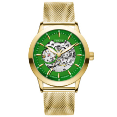 Private Label High Quality Vintage Custom Wholesale Mechanical Wristwatch Men Wrist Luxury Custom Hand OEM Alloy Case Leather Strap ODM Automatic Skeleton Watch