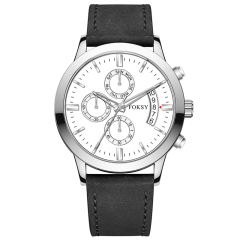 Private Label Minimalist Chronograph Wrist Sub-dials Wristwatch Luxury Mesh Strap Custom Logo Fashion Leather Strap Men Wristwatch Hand Quartz Watch Chronograph Manufacturer for Men