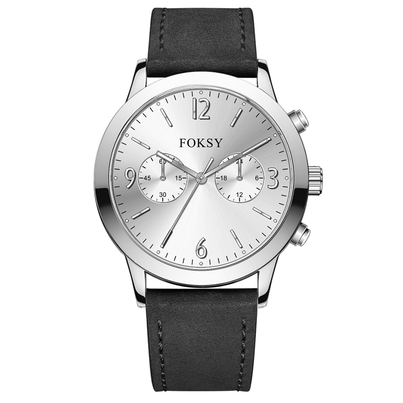 Minimalist Watch Wristwatch Luxury Mesh Strap Custom Logo Multi-function Fashion Alloy Case Leather Strap Men Wristwatch Hand Quartz Watch Chronograph Manufacturer for Men
