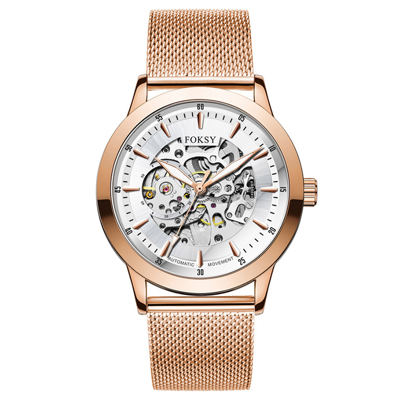 Private Label High Quality Vintage Custom Wholesale Mechanical Wristwatch Men Wrist Luxury Custom Hand OEM Alloy Case Leather Strap ODM Automatic Skeleton Watch