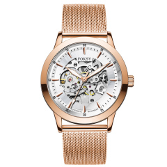 Private Label High Quality Vintage Custom Wholesale Mechanical Wristwatch Men Wrist Luxury Custom Hand OEM Alloy Case Leather Strap ODM Automatic Skeleton Watch