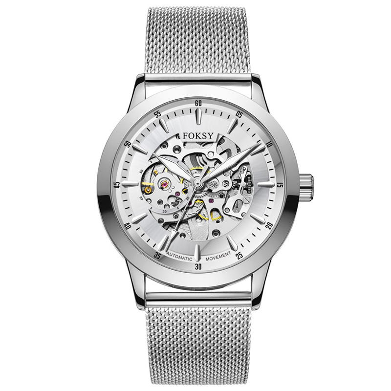Private Label High Quality Vintage Custom Wholesale Mechanical Wristwatch Men Wrist Luxury Custom Hand OEM Alloy Case Leather Strap ODM Automatic Skeleton Watch