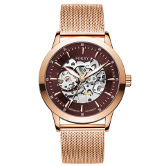 Private Label High Quality Vintage Custom Wholesale Mechanical Wristwatch Men Wrist Luxury Custom Hand OEM Alloy Case Leather Strap ODM Automatic Skeleton Watch