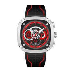 OEM ODM Alloy Custom Logo Men Leather Strap Fashion Wrist Square Quartz Chronograph Luxury Watch For Men
