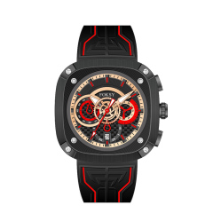 OEM ODM Alloy Custom Logo Men Leather Strap Fashion Wrist Square Quartz Chronograph Luxury Watch For Men