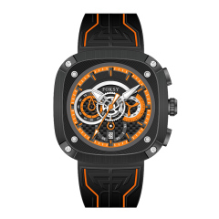 OEM ODM Alloy Custom Logo Men Leather Strap Fashion Wrist Square Quartz Chronograph Luxury Watch For Men