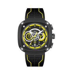 OEM ODM Alloy Custom Logo Men Leather Strap Fashion Wrist Square Quartz Chronograph Luxury Watch For Men