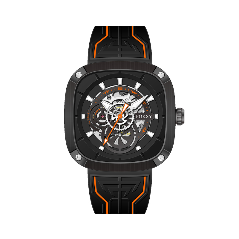 Top Chinese Auto Movement Luxury Stainless Steel Back Wrist Mechanical Skeleton Automatic Watch for Men
